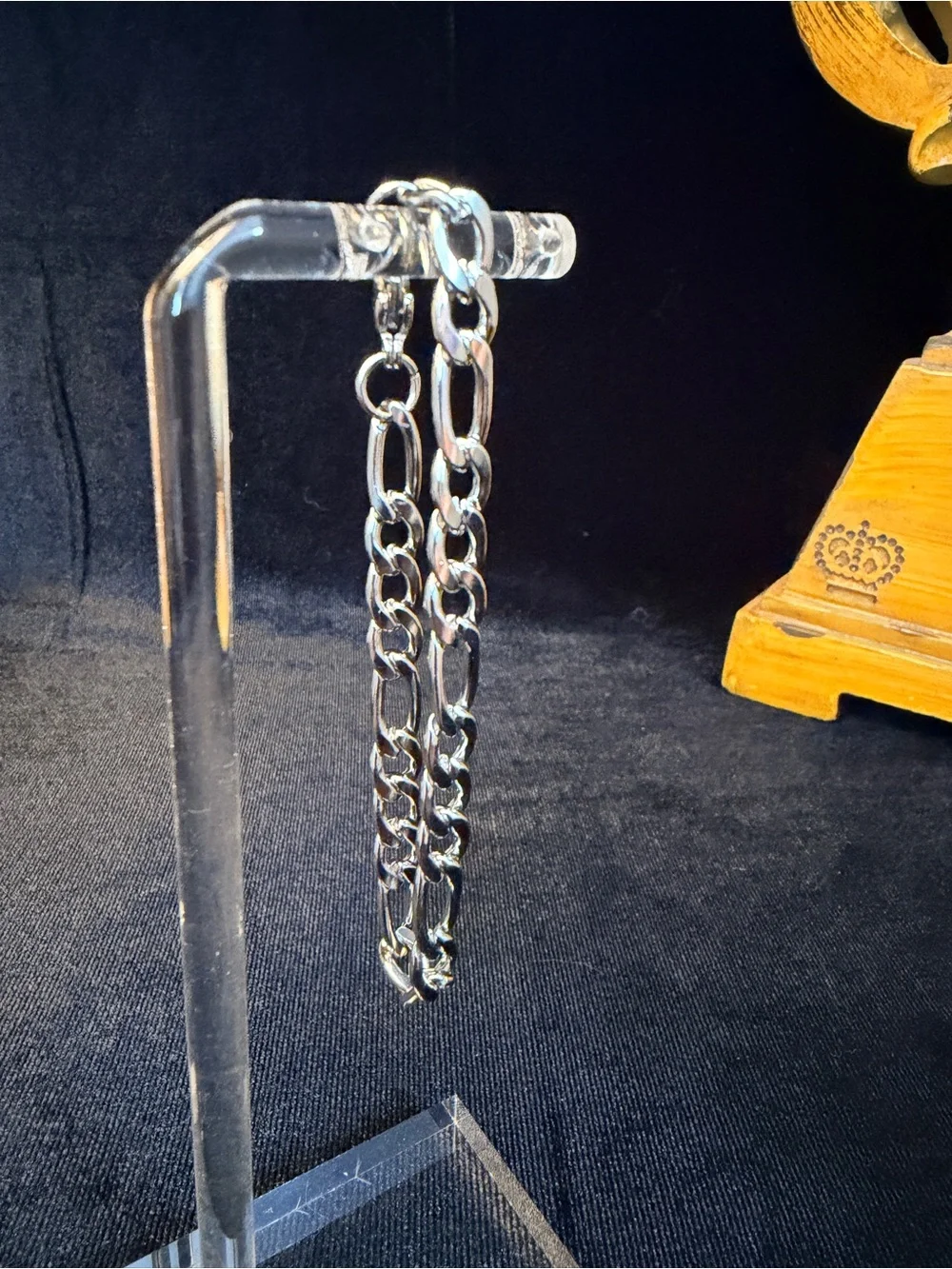 18K White Gold Filled Figaro 7.5 in 5MM Bracelet Lobster Clasp Will Not Tarnish